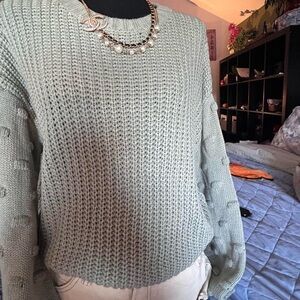 NWOT- Textured Crochet/ Knit Sweater